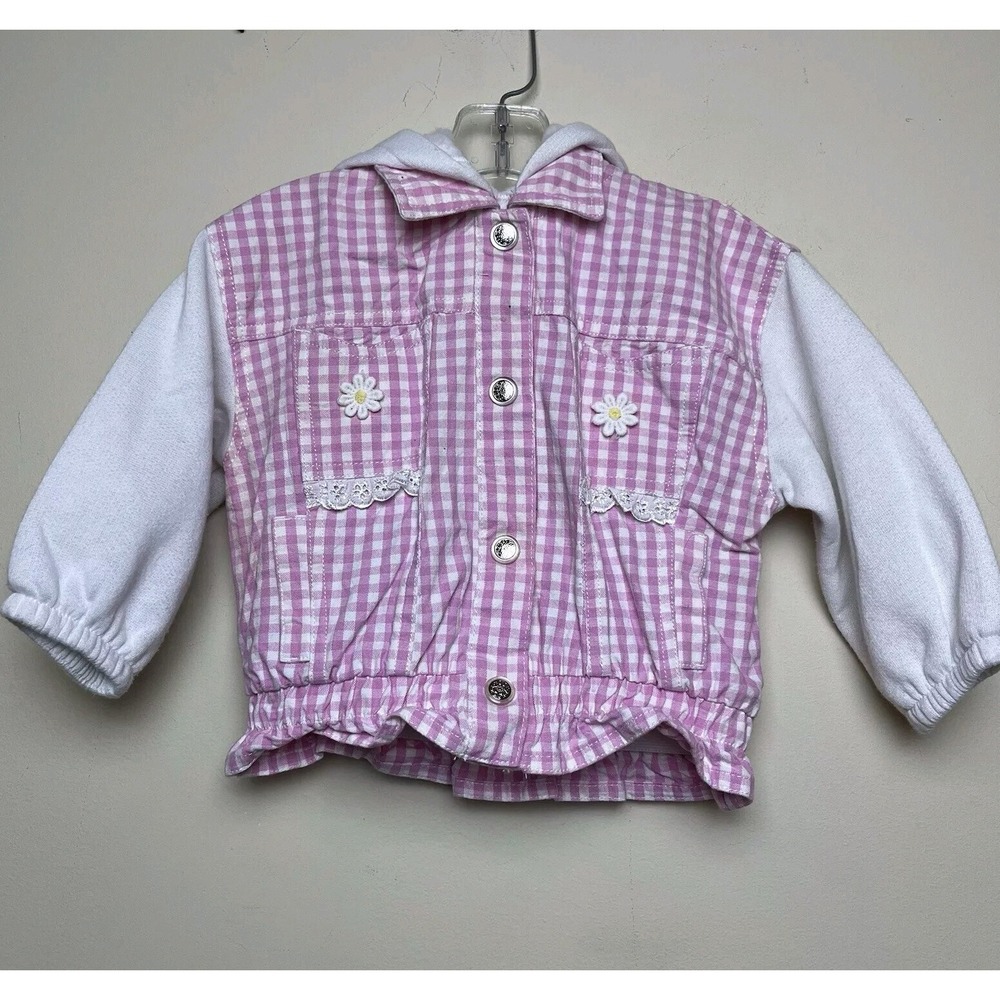 Weather Tamer Quality Outwear Toddler  VTG Pink Gingham Jacket Size 24 Months